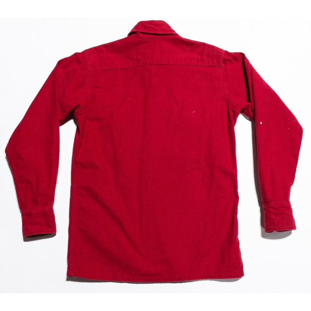 Vintage L.L. Bean Chamois Flannel Women's 12 Heavyweight Red Script Tag 70s - Picture 4 of 7